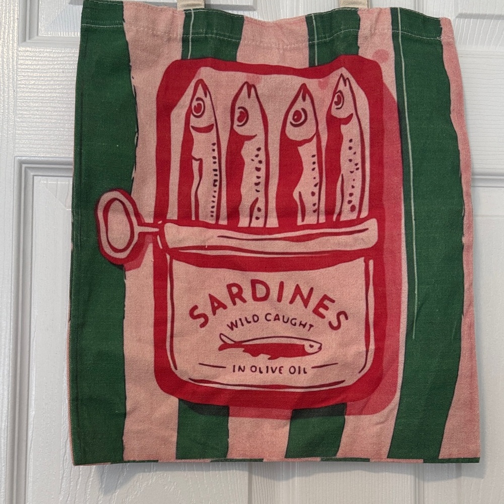 Striped Sardines Canvas Tote Bag - Picture 8 of 8